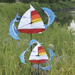 WindGarden 18 In. WhirliGig Spinner - Sailboat WindGarden