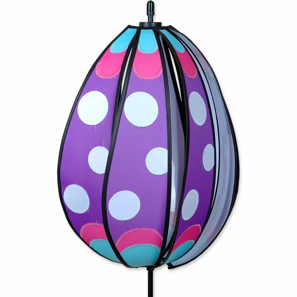 WindGarden WindGarden Spinning Egg Spinner - Purple Polka 3 WindGarden WindGarden Spinning Egg Spinner - Purple Polka