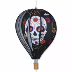 WindGarden 22 In. Hot Air Balloon - Day Of The Dead Black WindGarden