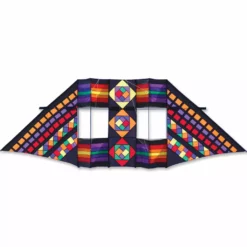 Collections Kites 12.5 Ft. Swept Wing Double Box Delta Kite - Mayan Rainbow Collections