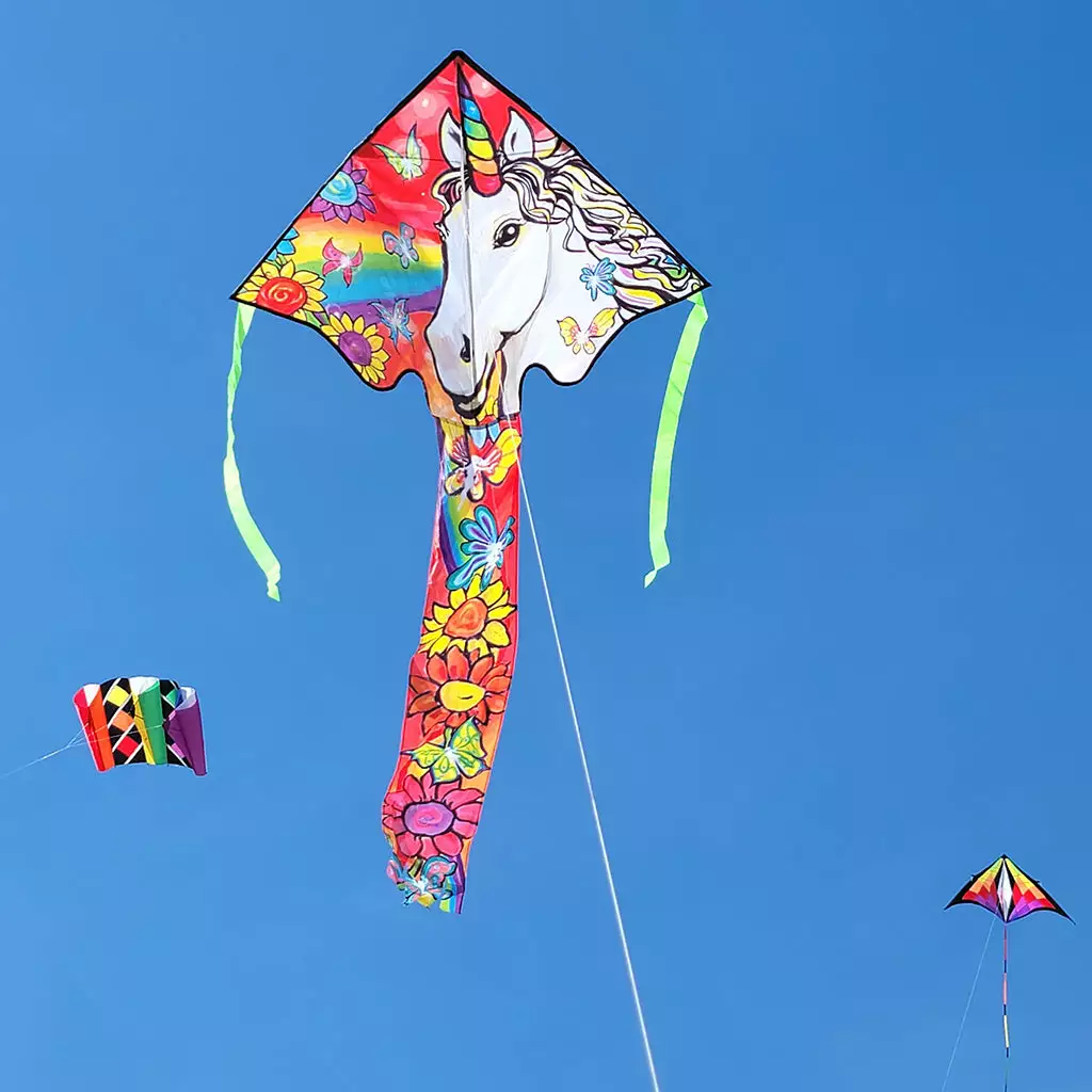 Kites Premier Kites Large Easy Flyer Kite - Unicorn Flowers 5 Kites Premier Kites Large Easy Flyer Kite - Unicorn Flowers