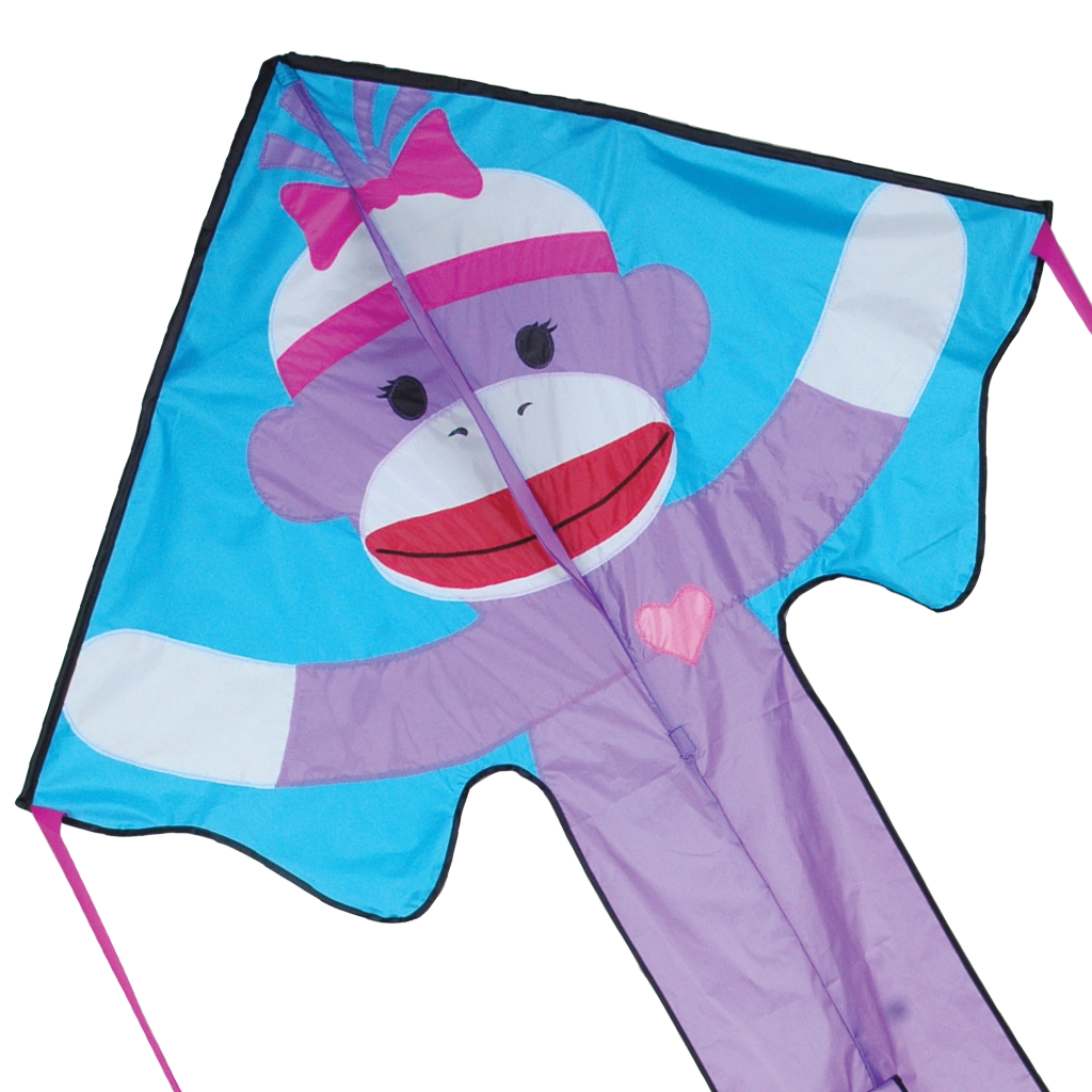 Kites Premier Kites Large Easy Flyer Kite - Girly Sock Monkey 3 Kites Premier Kites Large Easy Flyer Kite - Girly Sock Monkey
