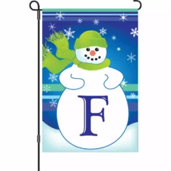 Accent Home & Garden Accent 12 In. Winter Monogram Flag - F