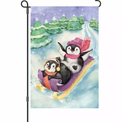 Accent Home & Garden 12 In. Flag - Sledding Fun Accent