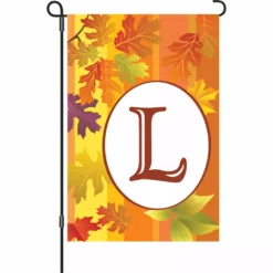 Accent Home & Garden Accent 12 In. Fall Monogram Flag - L