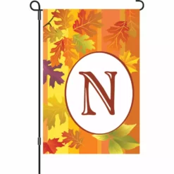 Accent Home & Garden Accent 12 In. Fall Monogram Flag - N
