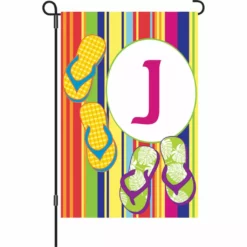 Accent Home & Garden Accent 12 In. Summer Monogram Flag - J