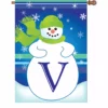 Accent Home & Garden 28 In. Winter Monogram Flag - V Accent