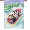 Accent Home & Garden 28 In. Flag - Sledding Fun Accent