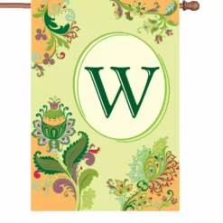 Accent Home & Garden Accent 28 In. Spring Monogram Flag - W