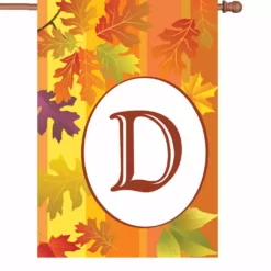Accent Home & Garden 28 In. Fall Monogram Flag - D