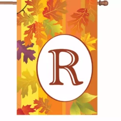 Accent Home & Garden 28 In. Fall Monogram Flag - R Accent