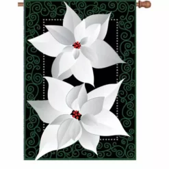 Accent Home & Garden - Sale Accent 28 In. Flag - Silver Poinsettia