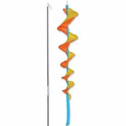 SoundWinds Medium Fusilli Spinning Recumbent Bike Windsock - Yellow