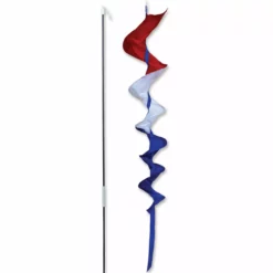SoundWinds Medium Fusilli Spinning Recumbent Bike Windsock - Patriotic