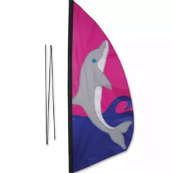Premier Kites 3.5 Ft. Recumbent Bike Feather Banner - Dolphin