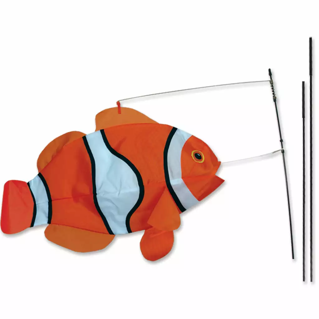 Premier Kites Swimming Fish Recumbent Bike Flag - Clownfish 3 Premier Kites Swimming Fish Recumbent Bike Flag - Clownfish