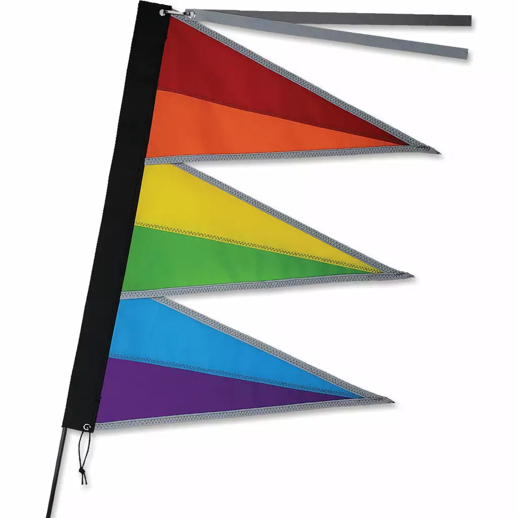 Premier Kites Tri-Stack Bike Flag - Rainbow 3 Premier Kites Tri-Stack Bike Flag - Rainbow