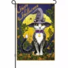 Accent Home & Garden 12 In. Halloween Garden Flag - Candy Corn Cat