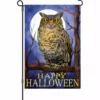 Accent Home & Garden 12 In. Halloween Garden Flag - Owl And Moon Happy Halloween