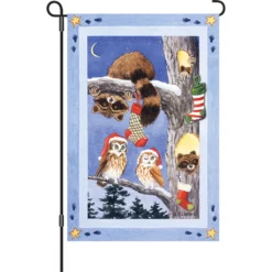 Accent Home & Garden 12 In. Flag - Woodland Stocking Accent