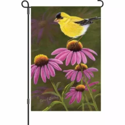 Accent Home & Garden Accent 12 In. Flag - Goldfinch On Cone