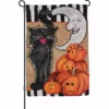 Accent Home & Garden Accent 12 In. Flag - Halloween Cat And Moon 1 Accent Home & Garden Accent 12 In. Flag - Halloween Cat And Moon