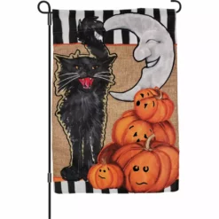 Accent Home & Garden Accent 12 In. Flag - Halloween Cat And Moon