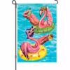 Accent Home & Garden 12 In. Flag - Poolside Flamingos 2 Accent Home & Garden 12 In. Flag - Poolside Flamingos