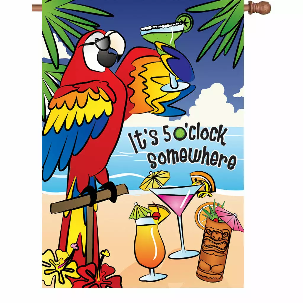 Accent Home & Garden Accent 28 In. Flag - 5'O Clock Somewhere 3 Accent Home & Garden Accent 28 In. Flag - 5'O Clock Somewhere