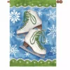 Accent Home & Garden 28 In. Flag - Ice Skates & Snow