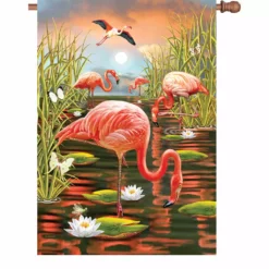 Accent Home & Garden 28 In. Flag - Flamingo Sunset Accent