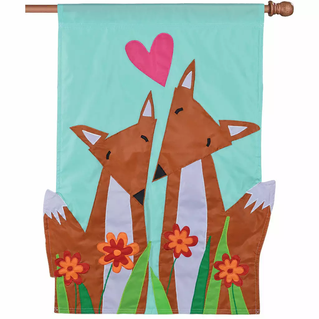 Accent Home & Garden Applique Flag - Foxy Pair 3 Accent Home & Garden Applique Flag - Foxy Pair