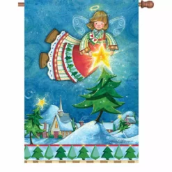 Accent Home & Garden 28 In. Flag - Happy Christmas Angel Accent