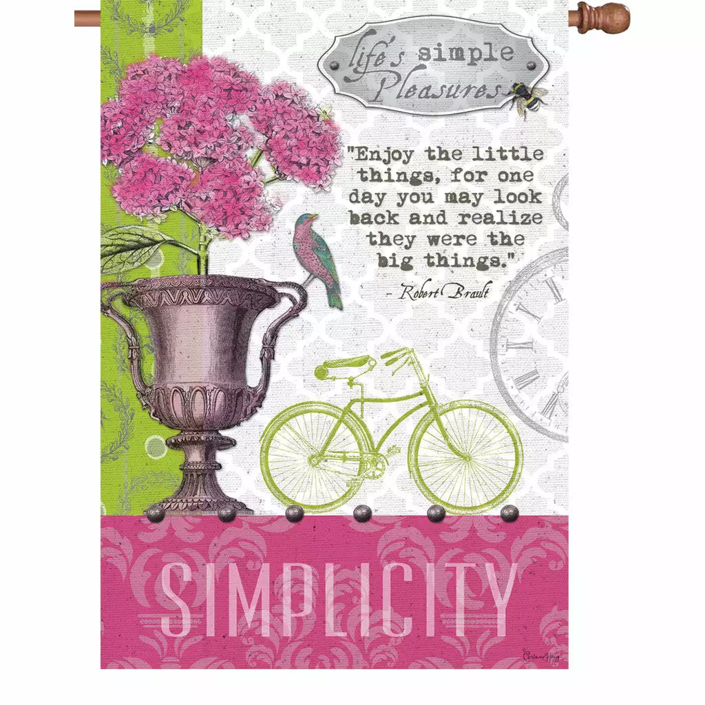 Accent Home & Garden Accent 28 In. Flag - Simple Pleasures 3 Accent Home & Garden Accent 28 In. Flag - Simple Pleasures