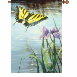 Accent Home & Garden 28 In. Flag - Swallowtail And Iris