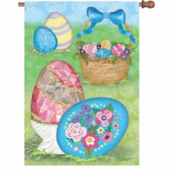 Accent Home & Garden 28 In. Flag - Elegant Easter Eggs
