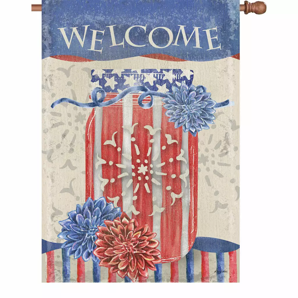 Accent Home & Garden Accent 28 In. Flag - 4th Of July Jar 3 Accent Home & Garden Accent 28 In. Flag - 4th Of July Jar