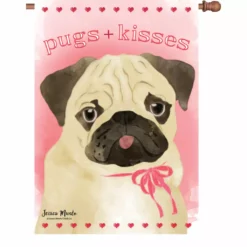Accent Home & Garden Accent 28 In. Flag - Pugs & Kisses
