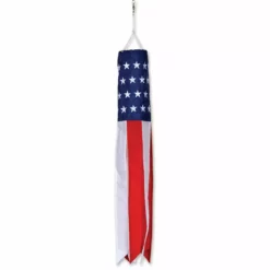 Accent Home & Garden Everyday Windsocks Patriotic Embroidered Stars Windsock - 18 In.