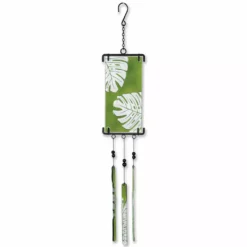 WindGarden WindGarden Silhouette Glass Wind Chime - Banana Leaf