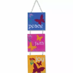 WindGarden Tri-Panel Glass Expression - Peace, Faith, Joy