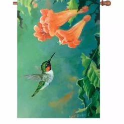 Accent Home & Garden 28 In. Flag - Hummingbird Vine Accent